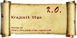 Krajcsik Olga névjegykártya