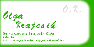 olga krajcsik business card